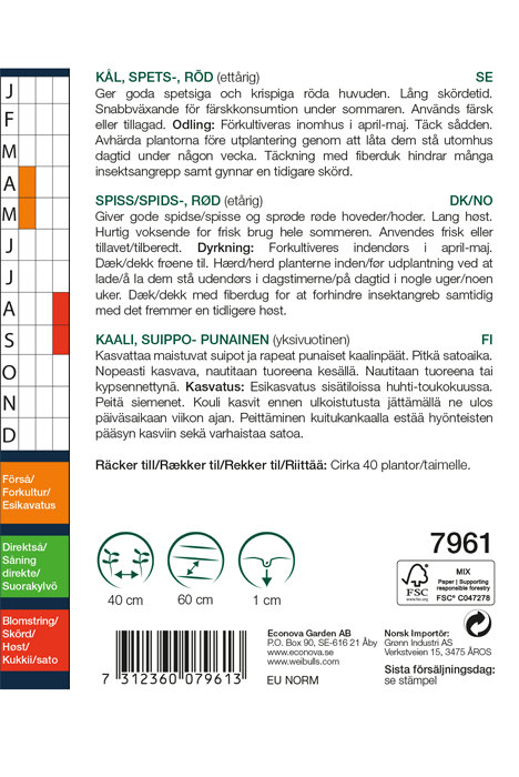Rød spisskål - Kalibos